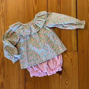 Little English floral top and pink corduroy bloomers